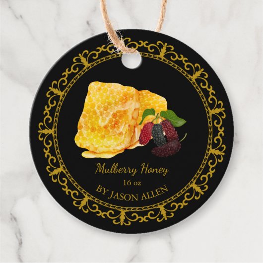 Vintage Honeycomb Mulberry Infused Honey Hang Tag フェイバータグ (正面)