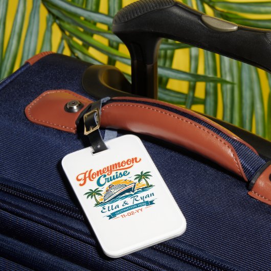Vintage Honeymoon Cruise Personalized  ラゲッジタグ (正面インサイチュ1)