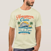 Vintage Honeymoon Cruise Personalized Couple’s Tシャツ (正面)