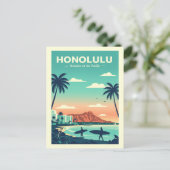 Vintage Honolulu Hawaii  ポストカード (スタンド正面)