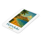Vintage Honolulu Hawaii Waikiki Beach マグネット (左側)