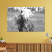 Vintage Horse Black and White キャンバスプリント (インサイチュ (リビング))