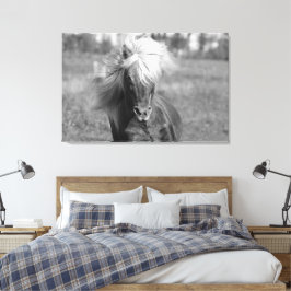 Vintage Horse Black and White キャンバスプリント