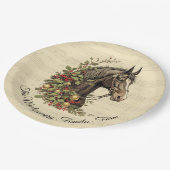 Vintage Horse Christmas ペーパープレート (アングル)