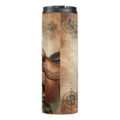 Vintage Horse Compass Map Roses タンブラー (裏面)