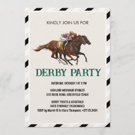 Vintage Horse Race Derby Party Invitation 招待状