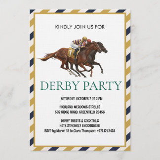 Vintage Horse Race Derby Party Invitation 招待状