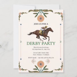 Vintage Horse Racing Derby Party Invitation 2026 シーズンカード