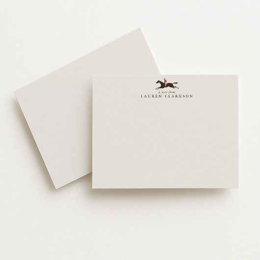 Vintage Horse Rider Logo Note Card 招待状