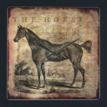 Vintage Horse Thoroughbred and Arabian Horses スクエア壁時計<br><div class="desc">Use our cool template, artwork, photo, graphic, or illustration, then add a name, text, quote, or monogram to create your own custom or monogrammed clock. Click the "Customize it!" button to make it totally customized. These wall clocks are great gifts for men, women, and kids (and you, too, of course!)....</div>