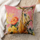 vintage horse wearing cowboy hat クッション (ブランケット)