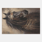 Vintage Horses Decoupage Wrapping Paper ラッピングペーパーシート (正面2)