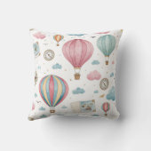 Vintage Hot Air Balloon Pattern (1) クッション (裏面)