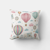 Vintage Hot Air Balloon Pattern (1) クッション (正面)