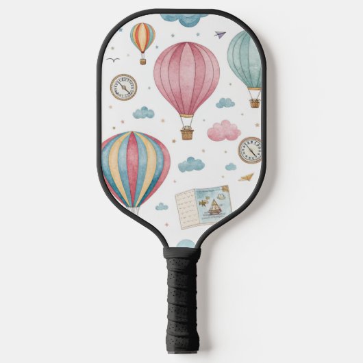Vintage Hot Air Balloon Pattern (1) ピックルボールラケット (正面)