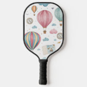 Vintage Hot Air Balloon Pattern (1) ピックルボールラケット (裏面)