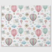 Vintage Hot Air Balloon Pattern (1) ラッピングペーパー (フラット)