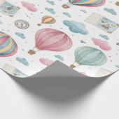 Vintage Hot Air Balloon Pattern (1) ラッピングペーパー (角)