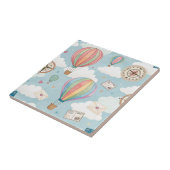 Vintage Hot Air Balloon Pattern (2) タイル (側面)