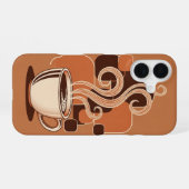Vintage Hot Coffee Mug iPhone 16ケース (裏面横)