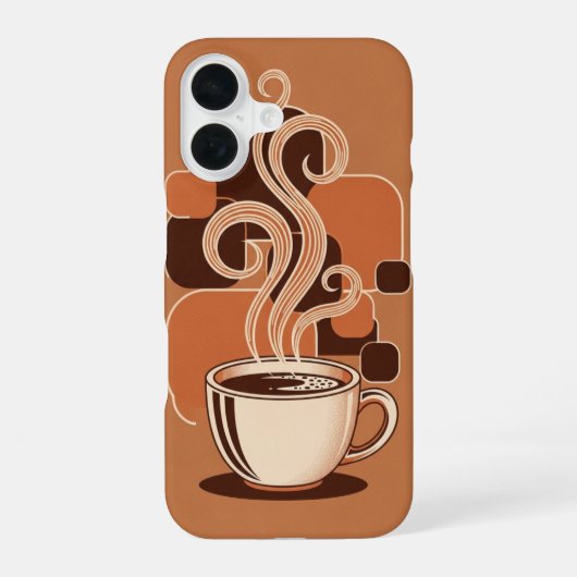 Vintage Hot Coffee Mug iPhone 16ケース (裏面)