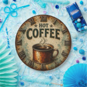 Vintage Hot Coffee Rustic Farmhouse Kitchen ペーパープレート (パーティー)
