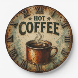 Vintage Hot Coffee Rustic Farmhouse Kitchen ペーパープレート