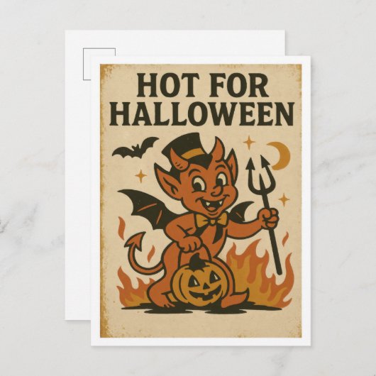 Vintage Hot for Halloween ポストカード (正面/裏面)