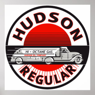 Vintage Hudson Regular gasoline sign ポスター