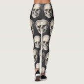Vintage Human Anatomy Skull, Halloween Skeleton レギンス (裏面)