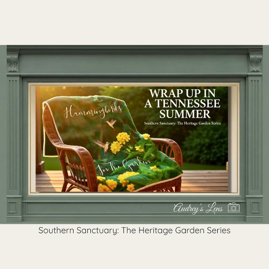 Vintage Hummingbird & Wildflower Cozy Throw フリースブランケット