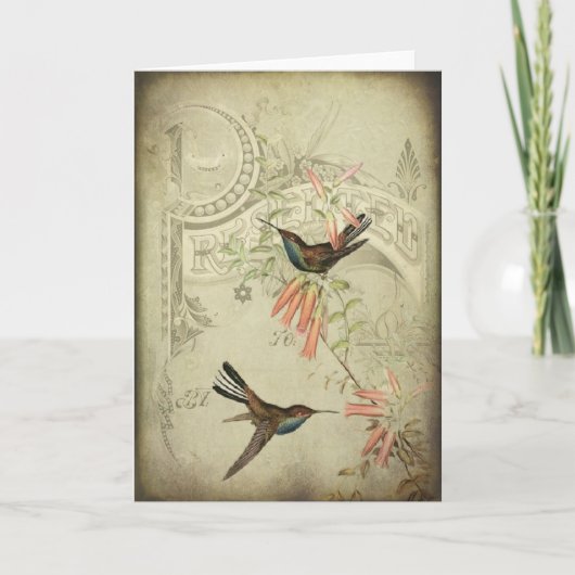 Vintage Hummingbirds カード (正面)