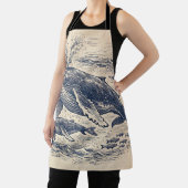 Vintage Humpback Whale Pod Engraving エプロン (インサイチュ)