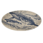 Vintage Humpback Whale Pod Engraving カッティングボード (角)