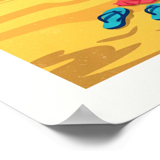 Vintage Huntington Beach California ポスター (角)