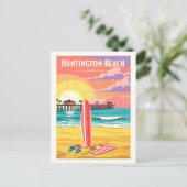 Vintage Huntington Beach California ポストカード (スタンド正面)