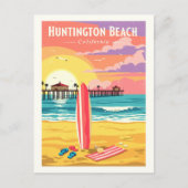 Vintage Huntington Beach California ポストカード (正面)