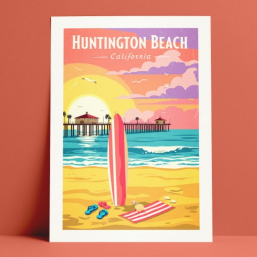 Vintage Huntington Beach California ポストカード