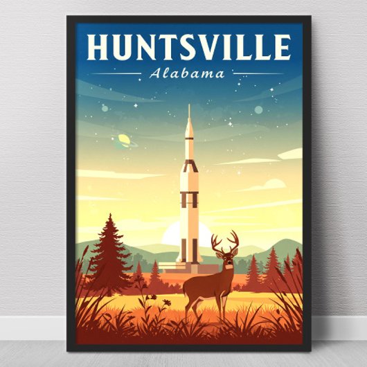 Vintage Huntsville Alabama ポスター