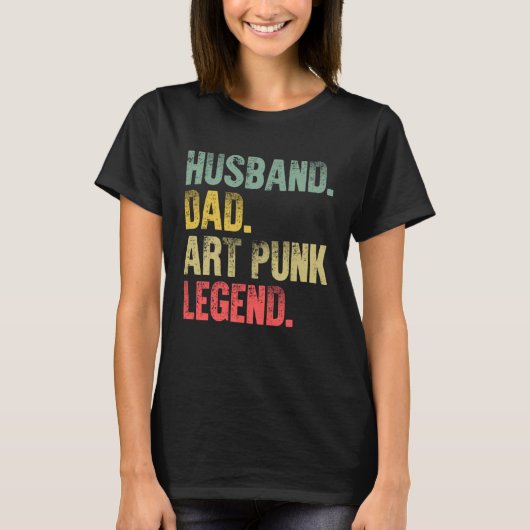 Vintage   Husband Dad Punk Legend Retro Tシャツ (正面)