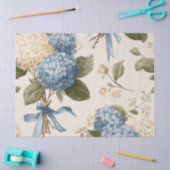 Vintage Hydrangea Bouquet Pattern 薄葉紙 (クラフト)