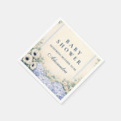 Vintage Hydrangea Floral Frame Baby Shower スタンダードカクテルナプキン (角)