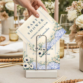 Vintage Hydrangea Floral Frame Baby Shower スタンダードカクテルナプキン