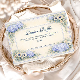 Vintage Hydrangea Floral Frame Diapper Raffle エンクロージャーカード