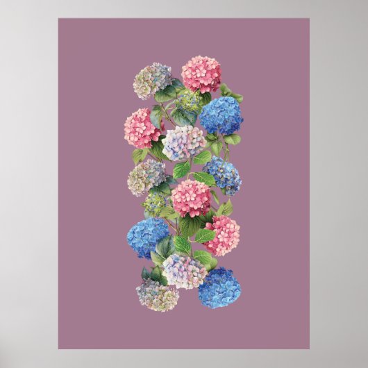 Vintage Hydrangea Poster ポスター (正面)