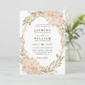 Vintage Hydrangea Rustic Elegant QR Code Wedding 招待状 (スタンド正面)