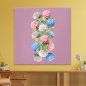Vintage Hydrangea Stretched Canvas キャンバスプリント (インサイチュ (リビング))