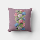 Vintage Hydrangea Throw Pillow クッション (正面)