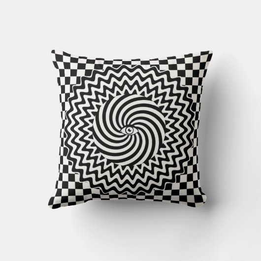 Vintage Hypnotic psychedelic eye クッション (裏面)