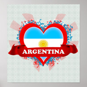 Vintage I Love Argentina ポスター
